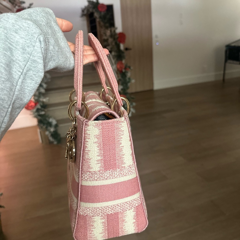 Christian Dior Lady D-Lite Bag Striped Canvas Medium - Picture 3 of 5